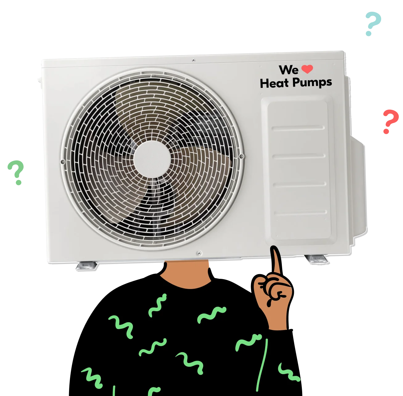 Person with questions about heat pumps