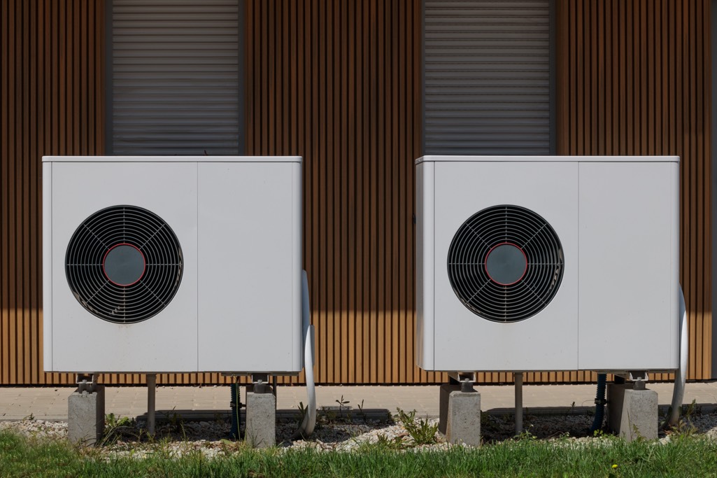 two air source heat pumps next to each other for uk heat pump info